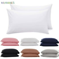 BadPiggies Set of 2 Pure Cotton Bed Pillow Case Pillow Covers Ultra Soft Solid Pillowcases (White)