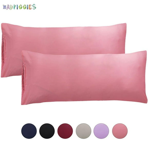 BadPiggies Set of 2 Ultra Soft Long Pillowcases Microfiber Bedding Body Pillow Cover Non-Zippered Enclosure 20" x 55"