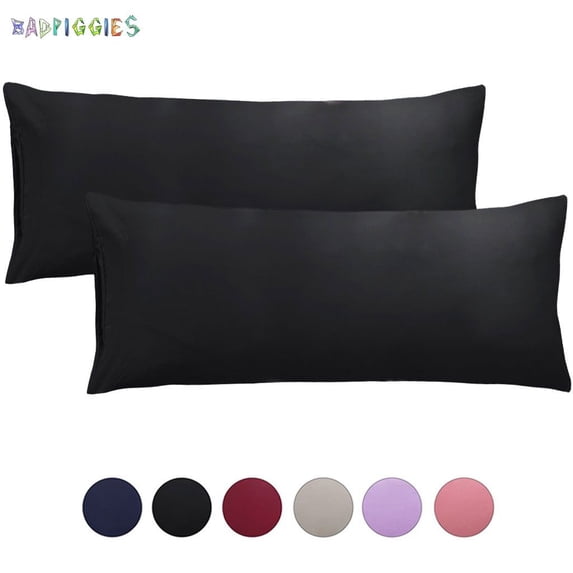 BadPiggies Set of 2 Ultra Soft Long Pillowcases Microfiber Bedding Body Pillow Cover Non-Zippered Enclosure 20" x 55"