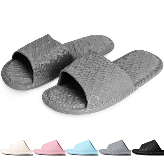 BadPiggies Shower Shoes for Women Men, Non Slip Quick Dry Bath Slippers Sandals Foldable Comfort House Slides
