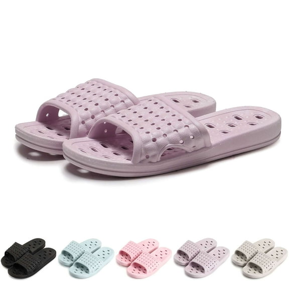 BadPiggies Shower Shoes for Women Men, Quick Drying Non Slip Bath Slippers Clouds Slide Sandal with Drain Holes