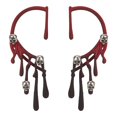thumbnail image 1 of BadPiggies Skull Ear Cuffs for Women, Halloween Skeleton Head Ear Wrap Clip-on Earrings for Costume Party Cosplay, 1 of 7