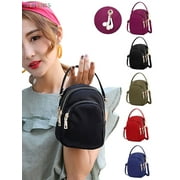 BAD PIGGIES BadPiggies Small Crossbody Cell Phone Pouch Purse for Women, Waterproof Nylon Mini Messenger Shoulder Bag Adjustable Straps Wristlet Wallet Bag Coin Purse for Most Cellphones (Red)