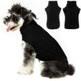thumbnail image 1 of BadPiggies Small Dog Sweaters Knitted Cable Warm Pet Pullover Sweatshirt Thick Winter Clothes (XL, Black), 1 of 6