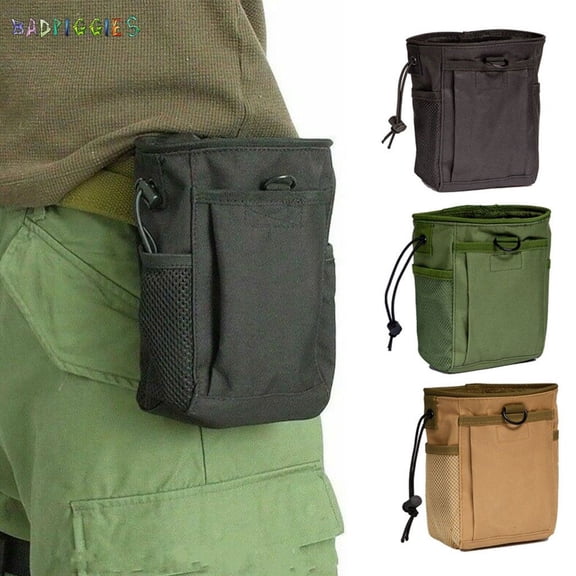 BadPiggies Small Waist Bag Waterproof 600D Nylon Pouch Utility Belt Waist Pack for Camping Hiking Fishing (Black)