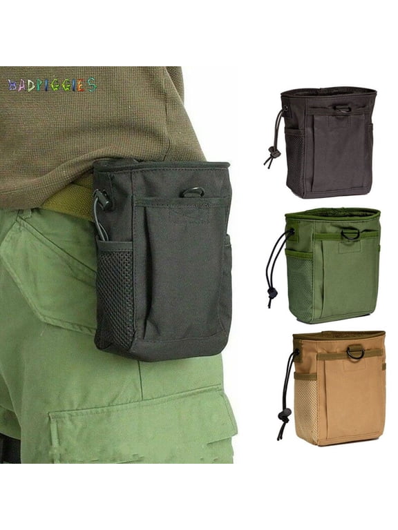 BadPiggies Small Waist Bag Waterproof 600D Nylon Pouch Utility Belt Waist Pack for Camping Hiking Fishing (Black)