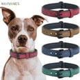thumbnail image 1 of BadPiggies Soft Padded Pet Dog Collars PU Leather Puppy Collar for Small Medium Large Dogs Cats Pitbull German Shepherd Bulldog (S, Red), 1 of 9