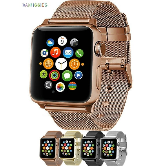BadPiggies Stainless Steel Loop Replacement Wristband for Apple Watch Band 38mm 40mm 42mm 44mm iWatch Series 7/6/5/4/3/2/1