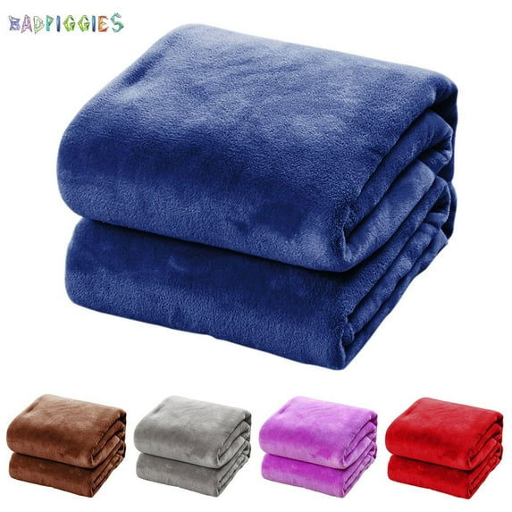 BadPiggies Super Soft Coral Fleece Warm Throw Blanket Lightweight Fuzzy Plush for Couch Sofa Bed Chair (28" x 40", Blue)