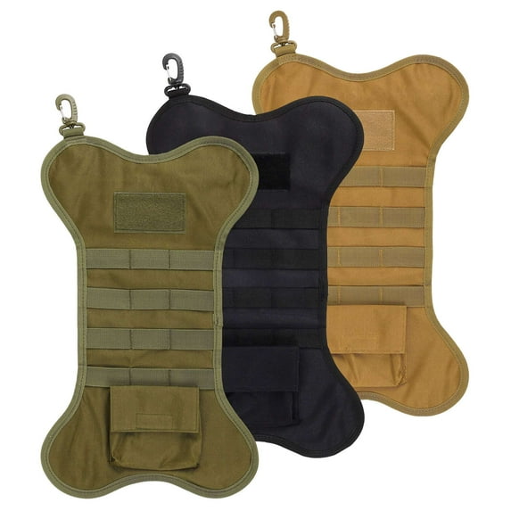 BadPiggies Tactical Christmas Stockings, Durable Dog Bone Stocking with Handle for Xmas Decoration Ornaments (Green)