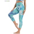 thumbnail image 1 of BadPiggies Tiktok Leggings Women's High Waist Yoga Pants Tie Dye Butt Lift Tummy Control Leggings Textured Scrunch Booty Tights (S, Green), 1 of 9