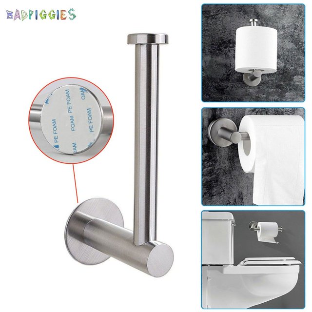 BadPiggies Toilet Paper Holder, Self Adhesive Bathroom Roll Holder