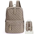 thumbnail image 1 of BadPiggies Travel Backpack for Women Men, Nylon Quilted College Laptop Backpack Fits 15.6" Laptop Personal Carry-on Size Bag with Trolley Sleeve, 1 of 9