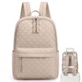 thumbnail image 1 of BadPiggies Travel Backpack for Women Men, Nylon Quilted College Laptop Backpack Fits 15.6" Laptop Personal Carry-on Size Bag with Trolley Sleeve, 1 of 7