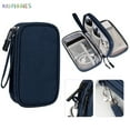 thumbnail image 1 of BadPiggies Travel Cable Organizer Electronics Tech Accessories Cases, Waterproof Storage Pouch for Phone Power Bank Certificates (Navy), 1 of 7