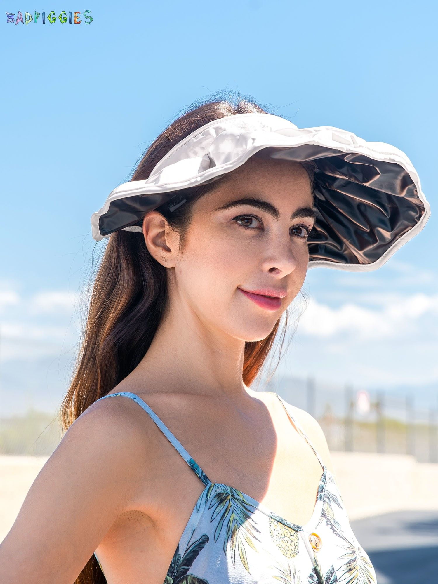 BadPiggies UPF 50+ Wide Brim Sun Hat Foldable Clip On Sun  display picture 2