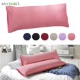 thumbnail image 1 of BadPiggies Ultra Soft Microfiber Long Bolster Body Pillow Cover Pillowcase Non-Zipper Enclosure 20" x 55" (Pink), 1 of 7