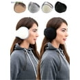 thumbnail image 1 of BadPiggies Unisex Warm Knit Earmuffs Ladies Cashmere Winter Pure Color Outdoor Fleece Fur Earwarmer, Adjustable Wrap (White), 1 of 8