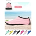 thumbnail image 1 of BadPiggies Water Skin Shoes Barefoot Quick-Dry Aqua Beach Yoga Stripe Socks for Men Women Kids (Pink, L), 1 of 7