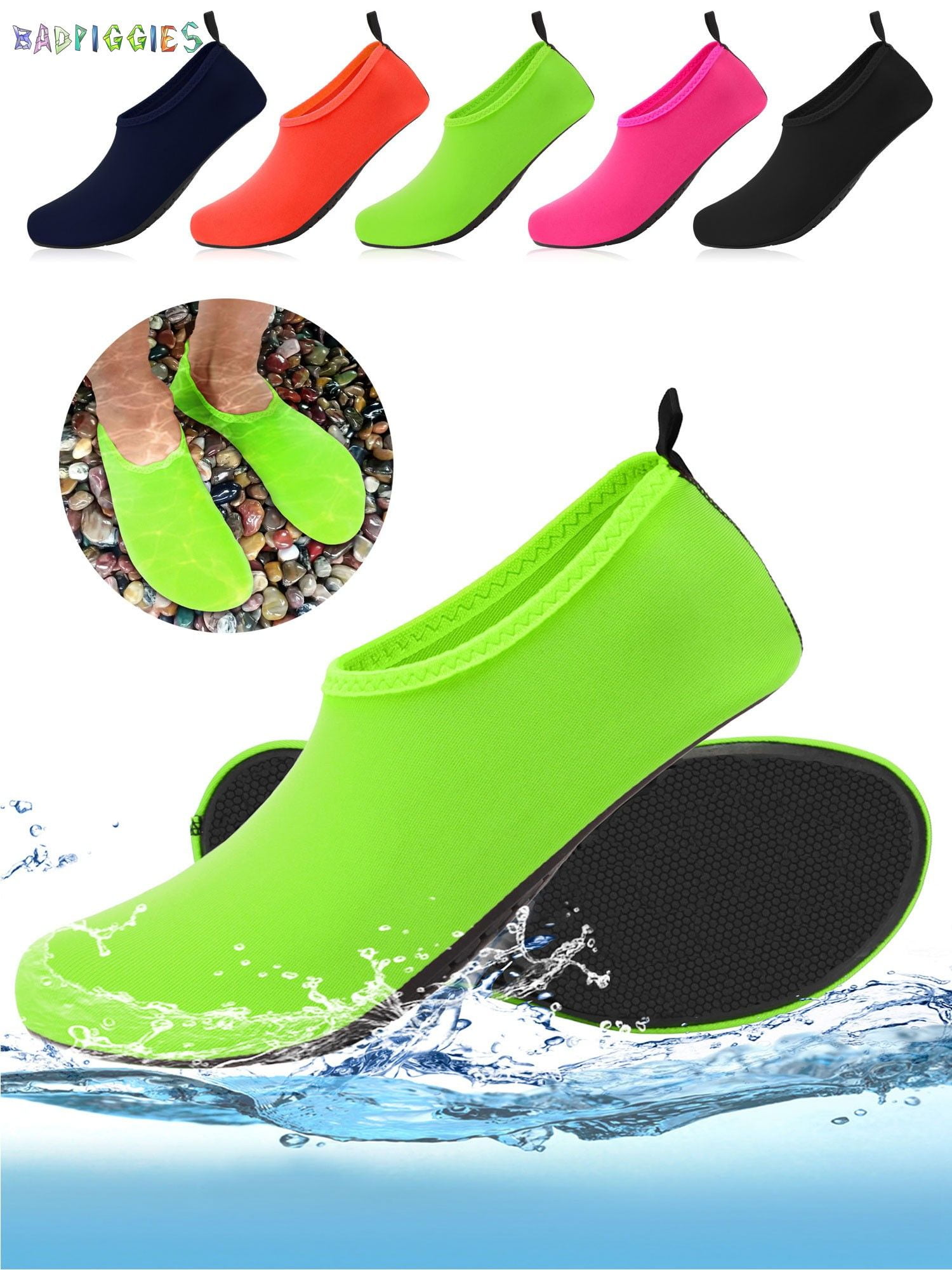 BadPiggies Water Socks Barefoot QuickDry Aqua Skin Shoes, Men Women