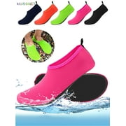 BAD PIGGIES BadPiggies Water Socks Barefoot Quick-Dry Aqua Skin Shoes, Men Women Rubber Soles for Beach Pool Surf Swim Yoga (XL, Pink)