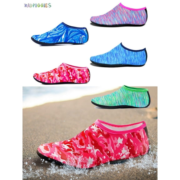 BadPiggies Water Socks Sports Beach Barefoot Quick-Dry Aqua Yoga Shoes Slip-on for Men Women Kids (M, Camouflage Red)