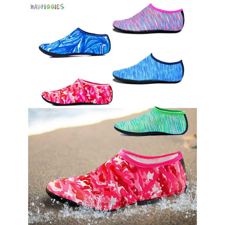 BadPiggies Water Socks Sports Beach Barefoot Quick-Dry Aqua Yoga Shoes  Slip-on for Men Women Kids (M, Camouflage Red) 