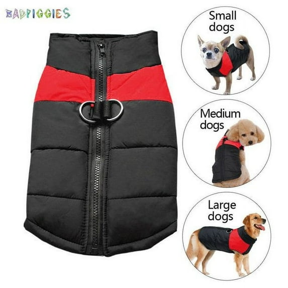 BadPiggies Waterproof Cold-proof Dog Warm Vest Jacket Coat Winter Clothes for Small Medium Large Dogs Pets (S, Red)