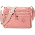 thumbnail image 1 of BadPiggies Waterproof Crossbody Bag for Women Nylon Messenger Bag Casual Shoulder Handbag Purse Bookbag (Pink), 1 of 8