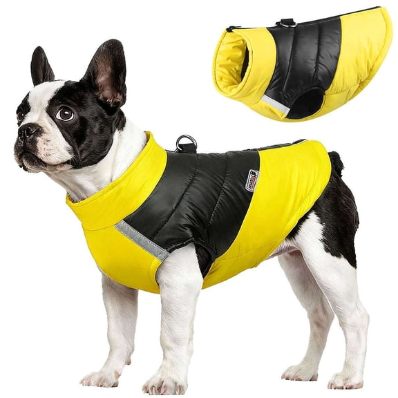 BadPiggies Waterproof Dog Coat Reflective Winter Warm Pet Vest Jacket Zipper Cold Weather Apparel for Small Medium Large Dogs