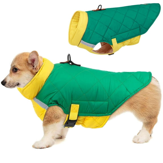 BadPiggies Waterproof Dog Vest Coat Reflective Windproof Winter Warm Pet Jacket for Small Medium Large Dogs (4XL, Green)