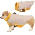 thumbnail image 1 of BadPiggies Waterproof Dog Vest Coat Reflective Windproof Winter Warm Pet Jacket for Small Medium Large Dogs (L, Beige), 1 of 8