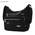thumbnail image 1 of BadPiggies Waterproof Nylon Crossbody Bag Shoulder Purse Lightweight Messenger Bag Multi Zipper Pockets for Women Men (Black), 1 of 5
