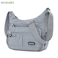 thumbnail image 1 of BadPiggies Waterproof Nylon Crossbody Bag Shoulder Purse Lightweight Messenger Bag Multi Zipper Pockets for Women Men (Gray), 1 of 5