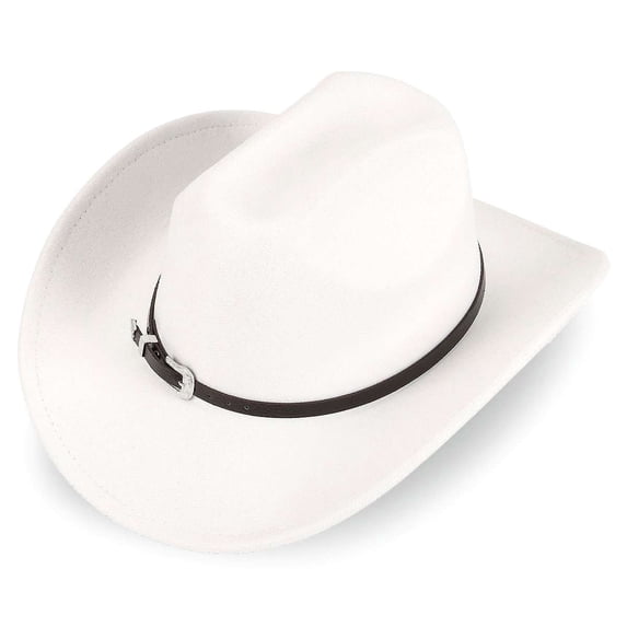 BadPiggies Western Cowboy Hat for Men Women Classic Roll Up Wide Brim Fedora Hats with Buckle Belt