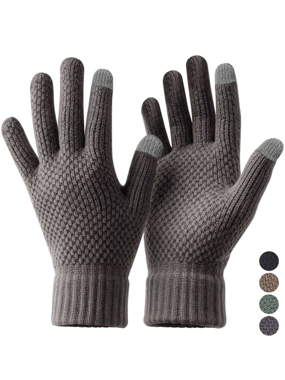 BadPiggies Winter Gloves for Men Women, Touch Screen Texting Warm Gloves with Thermal Soft Fleece Lining Elastic Cuff