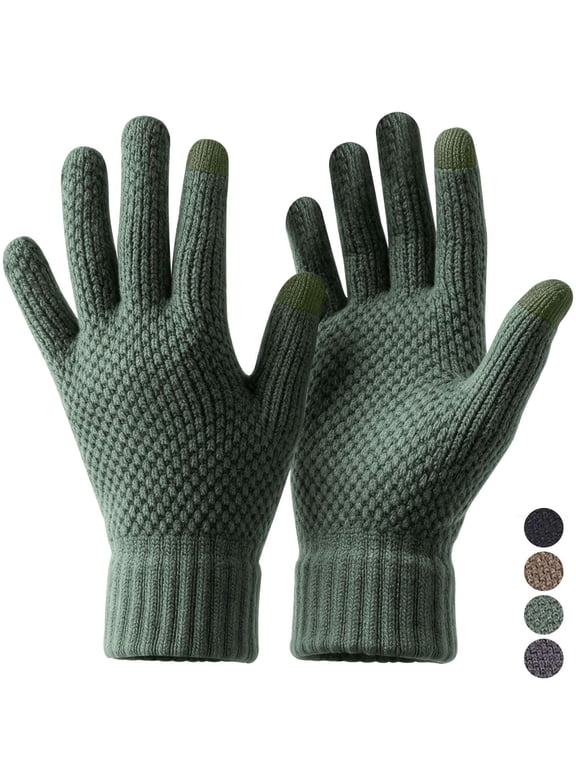 BadPiggies Winter Gloves for Men Women, Touch Screen Texting Warm Gloves with Thermal Soft Fleece Lining Elastic Cuff