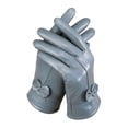 thumbnail image 1 of BadPiggies Winter PU Leather Gloves for Women, Waterproof Driving Dress Gloves with Fleece Lined Thermal Warm (Gray), 1 of 6