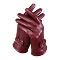 thumbnail image 1 of BadPiggies Winter PU Leather Gloves for Women, Waterproof Driving Dress Gloves with Fleece Lined Thermal Warm (Red), 1 of 6
