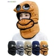 thumbnail image 1 of BadPiggies Winter Thermal Trapper Hat with Glasses Unisex Pilot Hats Full Face Neck Ski Hunting Outdoor Cap (Yellow), 1 of 6