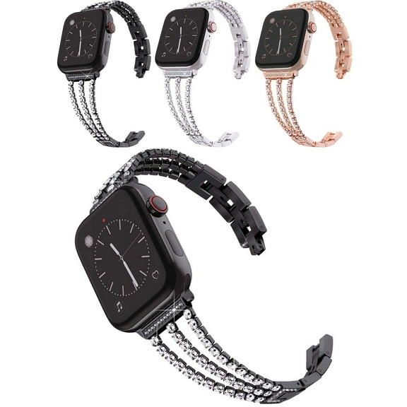 BadPiggies Women Bracelet Stainless Steel Replacement Bands for Apple Watch Bands 38mm 42mm iWatch Series 7 6 5 4 3 2 1