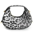 thumbnail image 1 of BadPiggies Women Hobo Bag Leopard Print Mini Crescent Handbag Vintage PU Leather Purse - Black, 1 of 8