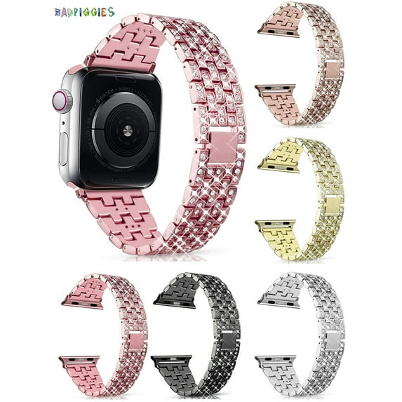 BadPiggies Women Jewelry Stainless Wristband Replacement Strap for Apple Watch Band iWatch Series 7 6 5 4 3 2 1