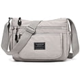 thumbnail image 1 of BadPiggies Women Nylon Crossbody Bag Waterproof Shoulder Handbag Lightweight Casual Messenger Purse Multi Zipper Pockets - Gray, 1 of 9