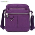 thumbnail image 1 of BadPiggies Women Nylon Purse Crossbody Bag Handbag Waterproof Casual Shoulder Bag with Zipper Pockets (Purple), 1 of 7