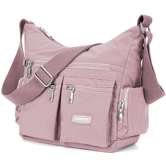 BadPiggies Women Nylon Shoulder Handbag Roomy Multi Pockets Bag Ladies Crossbody Purse Fashion Tote Top Handle Satchel