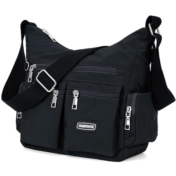 BadPiggies Women Nylon Shoulder Handbag Roomy Multi Pockets Bag Ladies Crossbody Purse Fashion Tote Top Handle Satchel