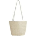 thumbnail image 1 of BadPiggies Women Straw Beach Bag Buckets Shoulder Bag Tote Bag Summer Hand-woven Handbag (Beige), 1 of 9