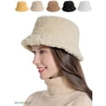 thumbnail image 1 of BadPiggies Women Winter Bucket Hat Adjustable Vintage Cloche Hats Warm Faux Fur Wool Outdoor Fisherman Cap (Beige), 1 of 6