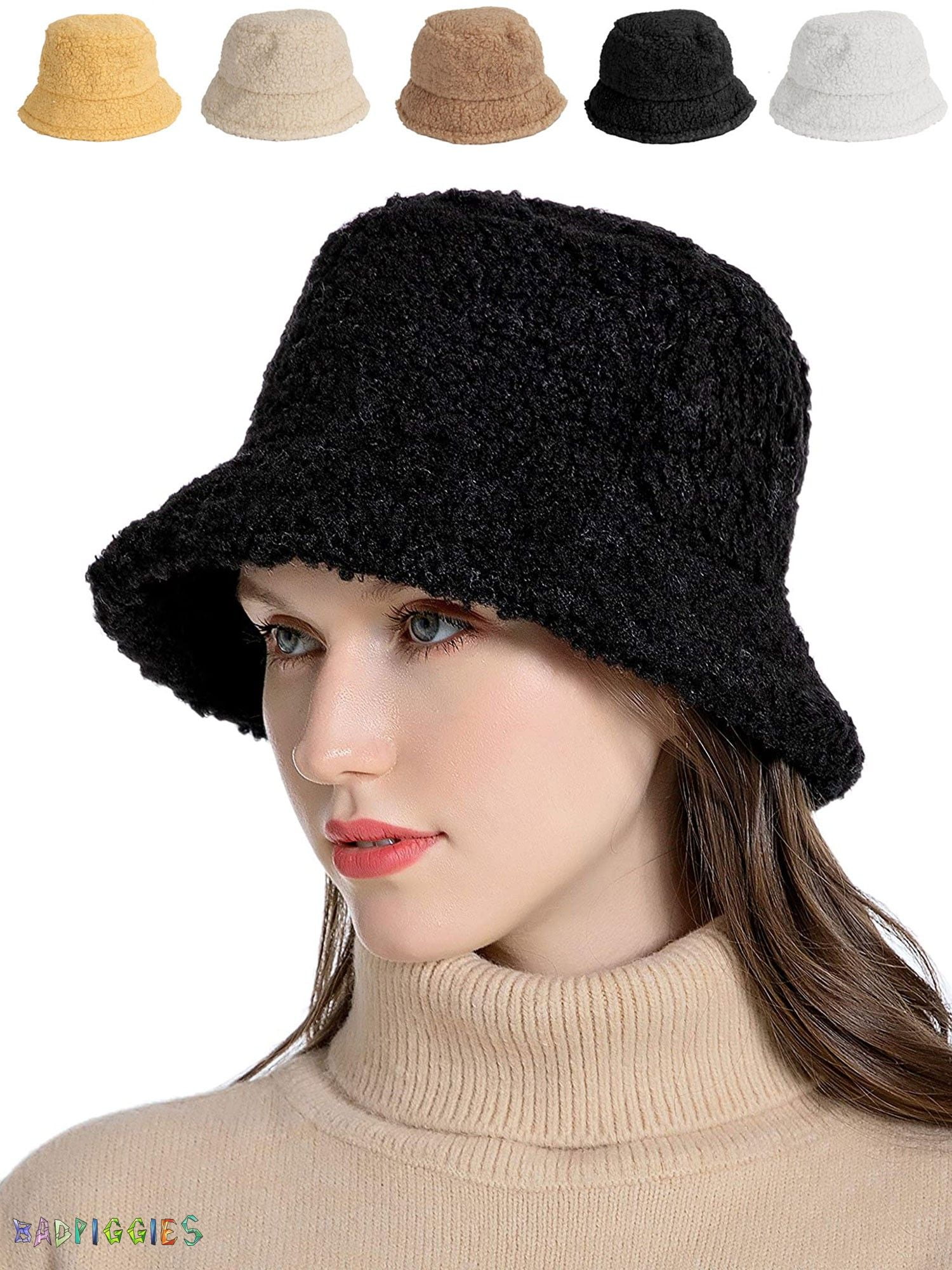 Wool Bucket Hat Winter Vintage Cloche Adjustable Drawstring Crushable Womens 1920s Vintage Wool Blend Cloche Church Hat Winter  main image 4
